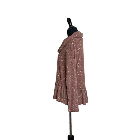 Ava James floral cowl neck long sleeves top size PM - Picture 7 of 9
